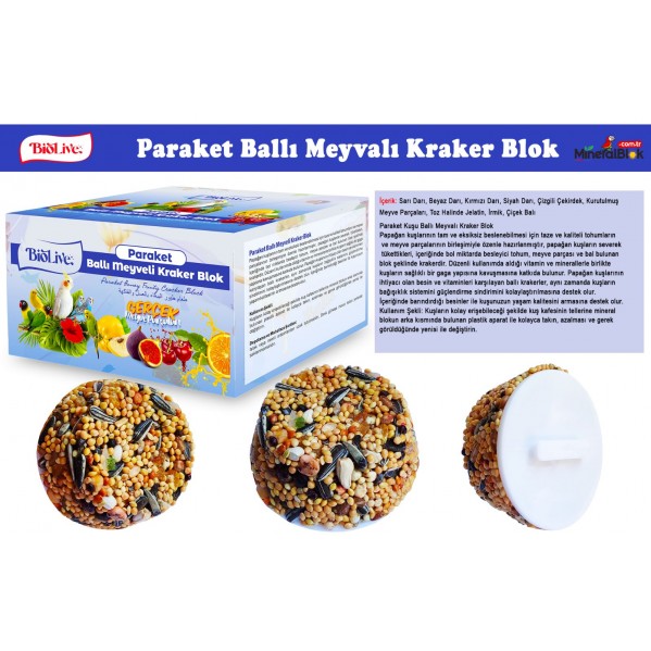 BİOLİVE BALLI&MEYVELİ PARAKET KRAKER BLOK 18Lİ KUTU